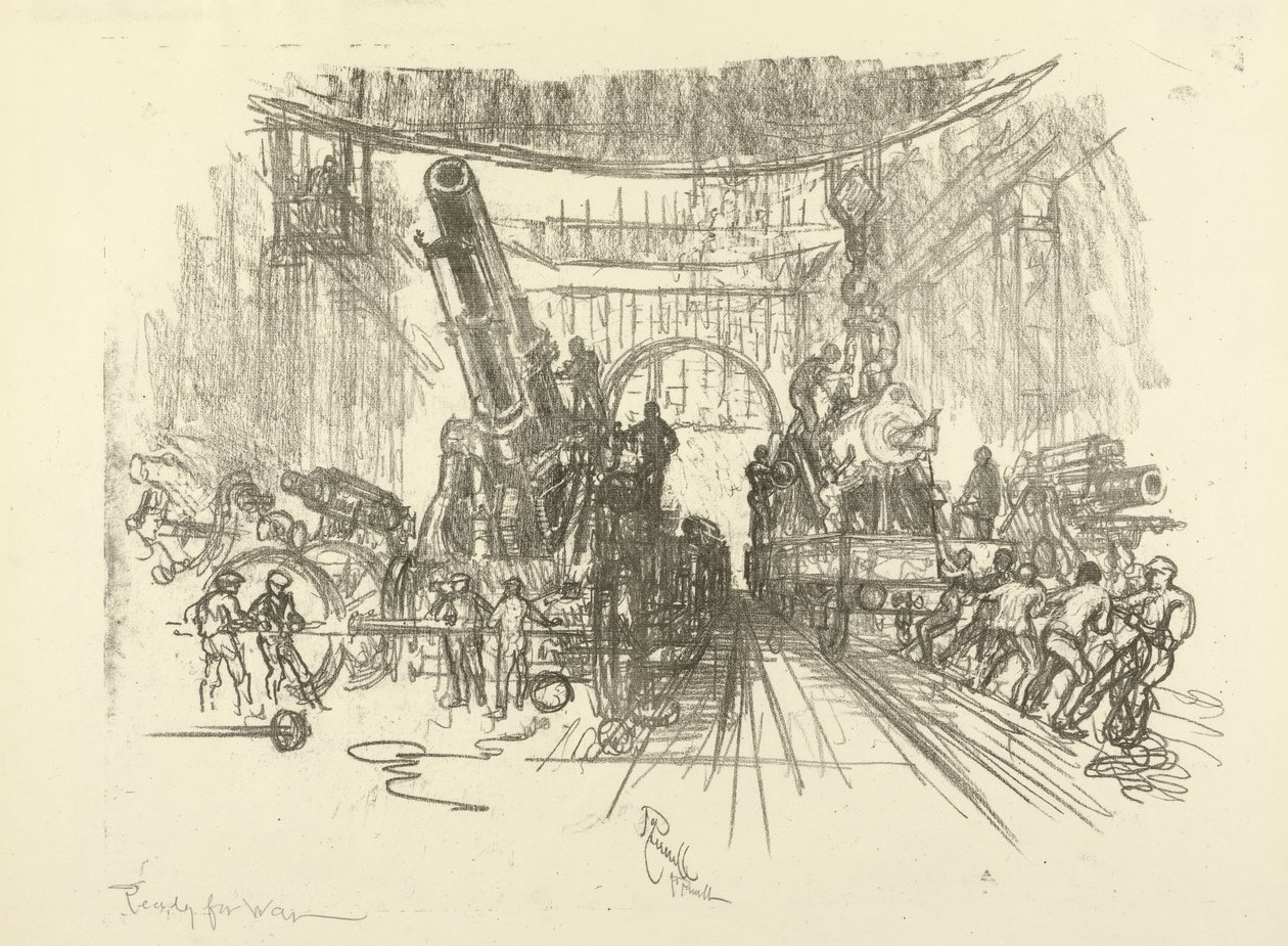 英国战争系列：W.453。准备战争，1916年 作者 约瑟夫·彭内尔