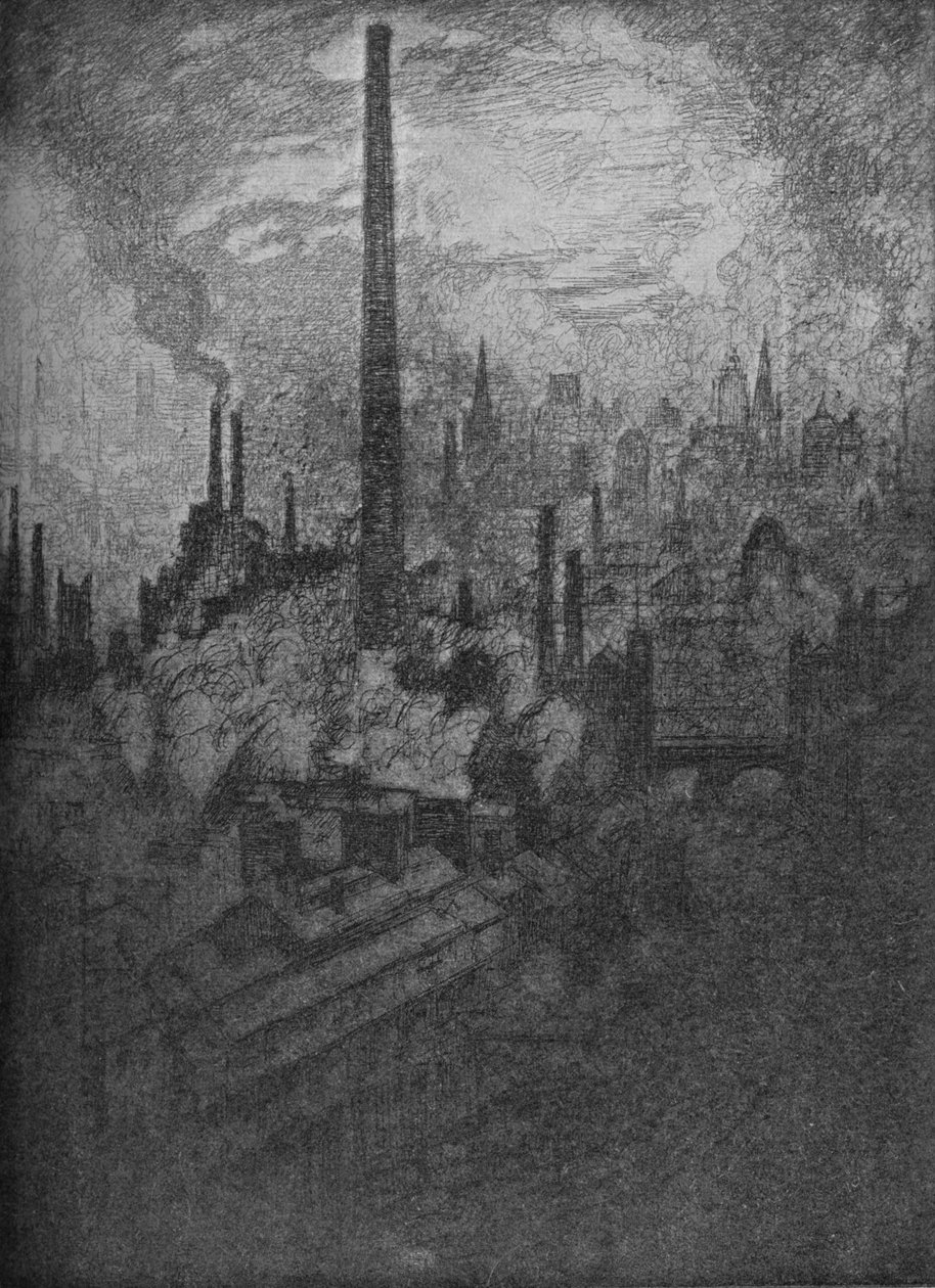 大烟囱，谢菲尔德，1910年 作者 约瑟夫·彭内尔