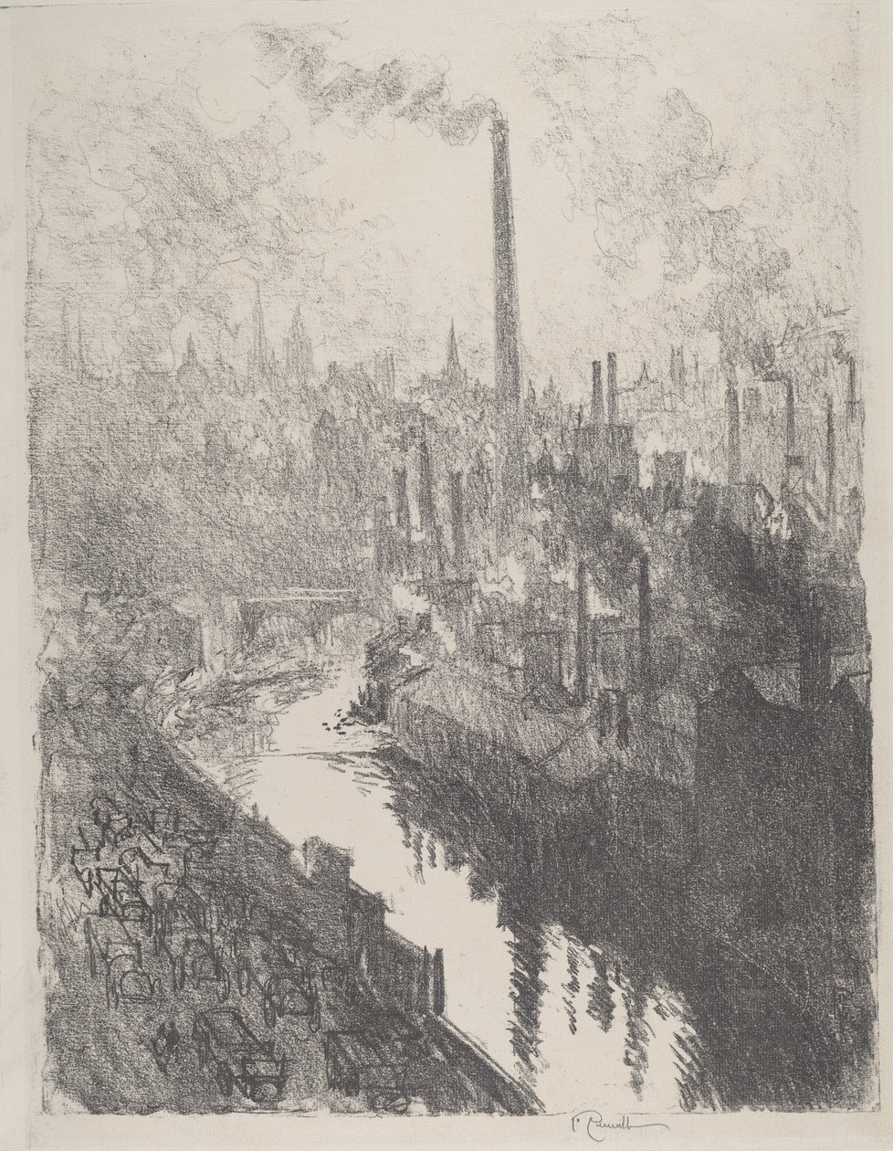 大烟囱，汽车公园，1916年。 作者 约瑟夫·彭内尔