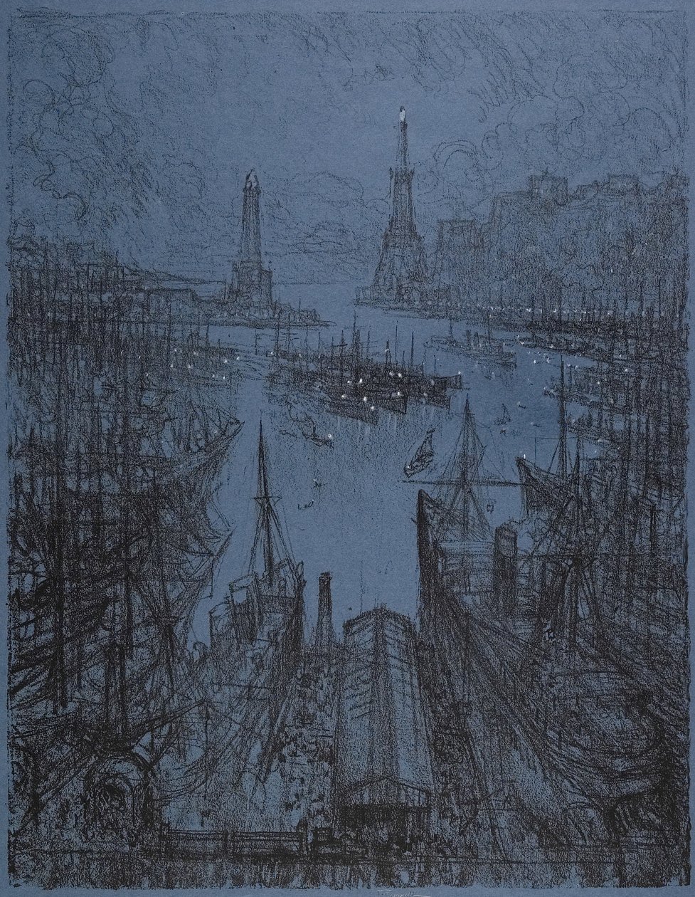 港口，热那亚，1913年 作者 约瑟夫·彭内尔