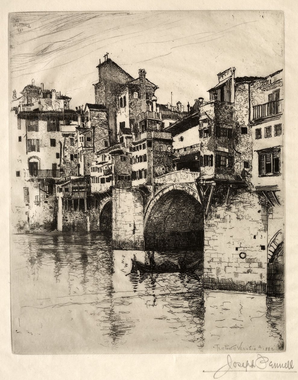 老桥（Ponte Vecchio），1883年。 作者 约瑟夫·彭内尔