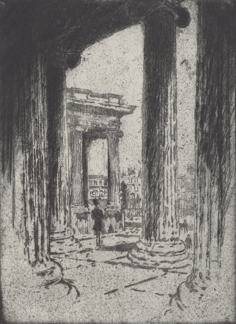 门廊，大英博物馆，1905年。 作者 约瑟夫·彭内尔