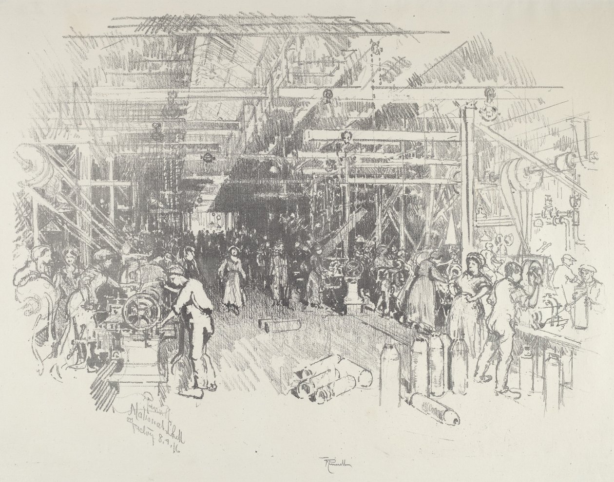 壳牌工厂，1916年。 作者 约瑟夫·彭内尔