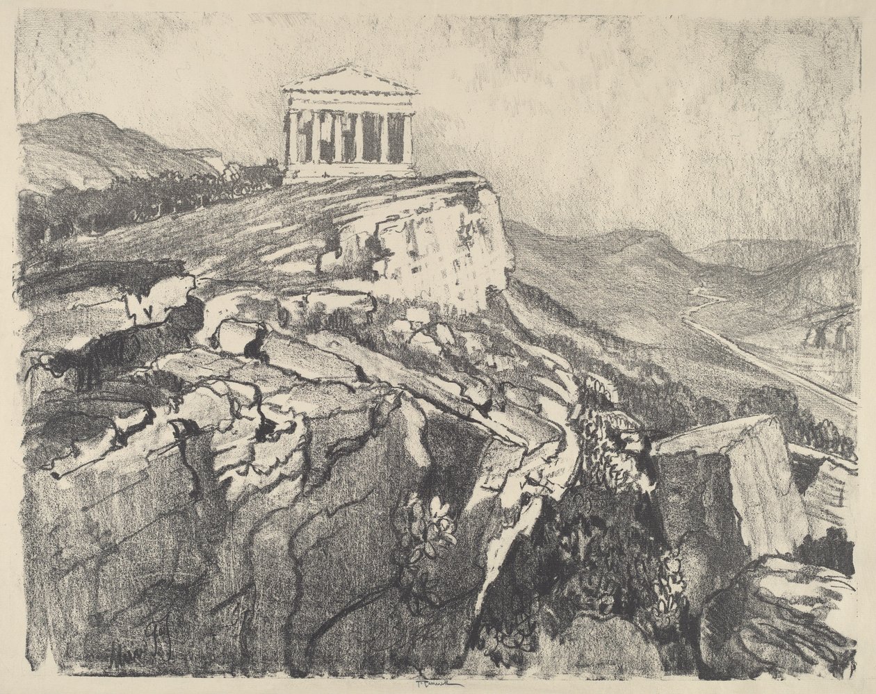 墙上的协和神庙，吉尔根蒂，1913年。 作者 约瑟夫·彭内尔