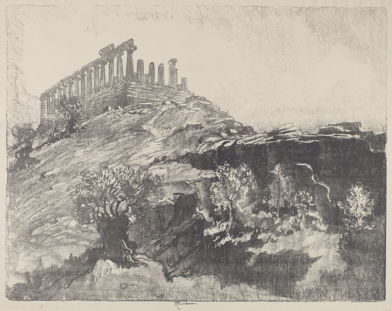 墙上的协和神庙，吉尔根蒂，1913年。 作者 约瑟夫·彭内尔
