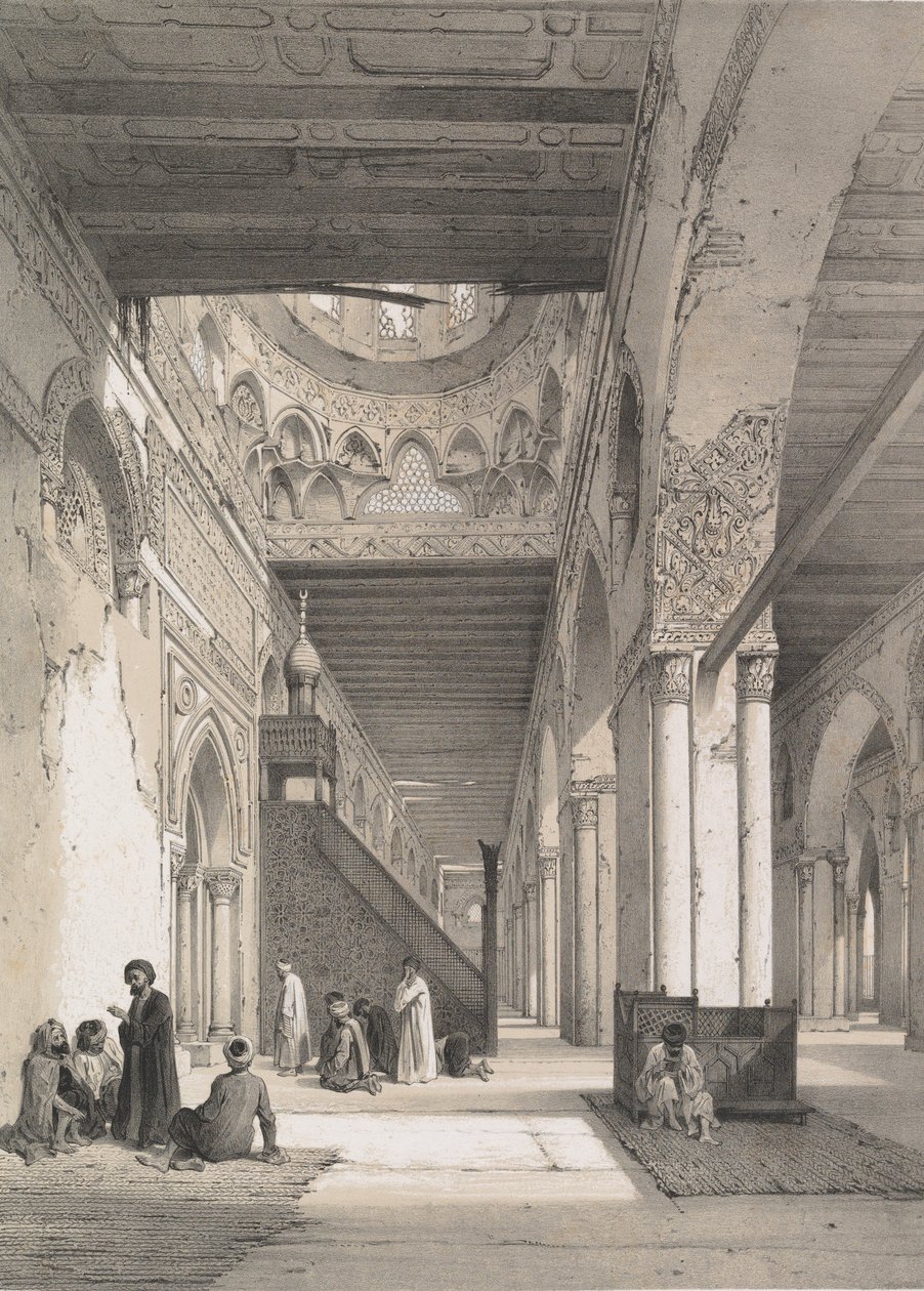 12.内部，伊本-图鲁恩清真寺，1843年。 作者 Joseph Philibert Girault De Prangey