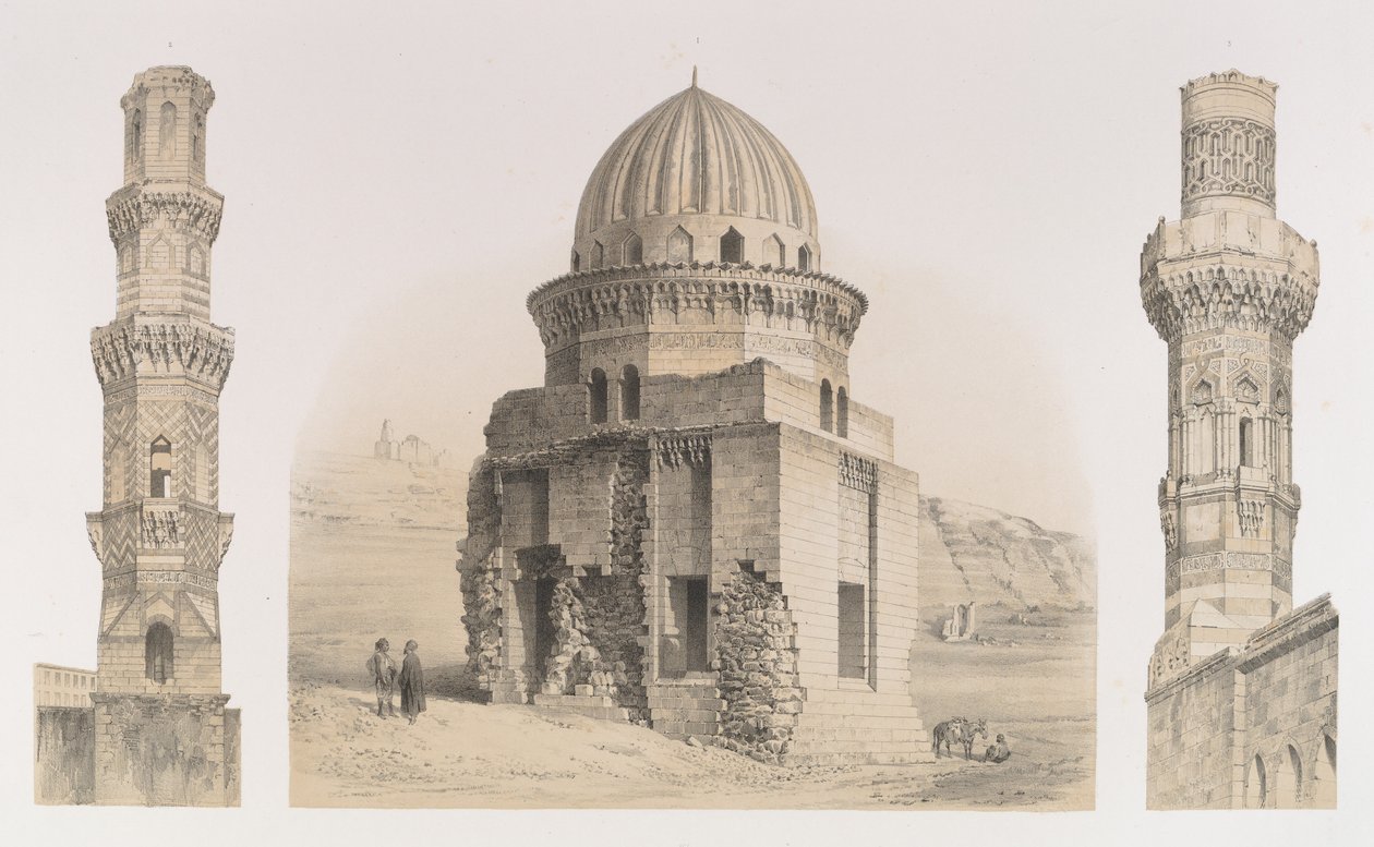 87.陵墓和尖塔，凯罗，1843年。 作者 Joseph Philibert Girault De Prangey