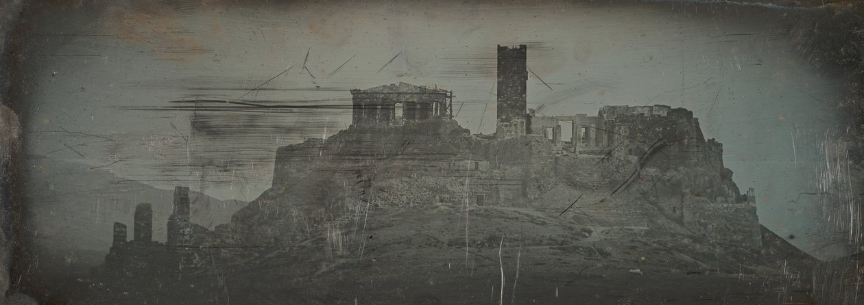 雅典卫城的西部通道，雅典，1842年。 作者 Joseph Philibert Girault De Prangey