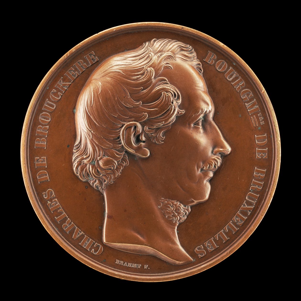 查尔斯-德-布鲁克尔，1796-1860，1848年布鲁塞尔市长[正面]，1854。 作者 约瑟夫·皮埃尔·布雷姆特