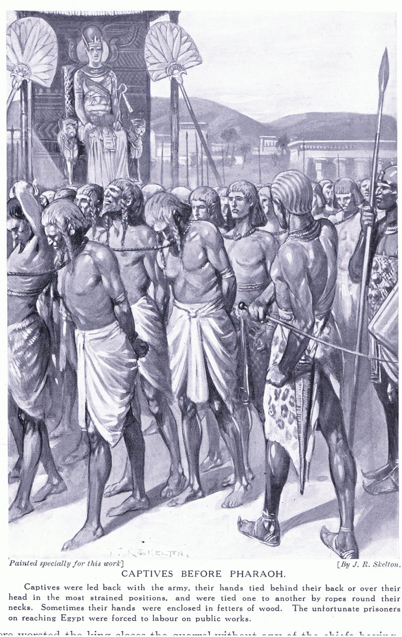 Captives before Pharaoh, c.1920 (litho) 作者 约瑟夫·拉特克利夫·斯凯尔顿