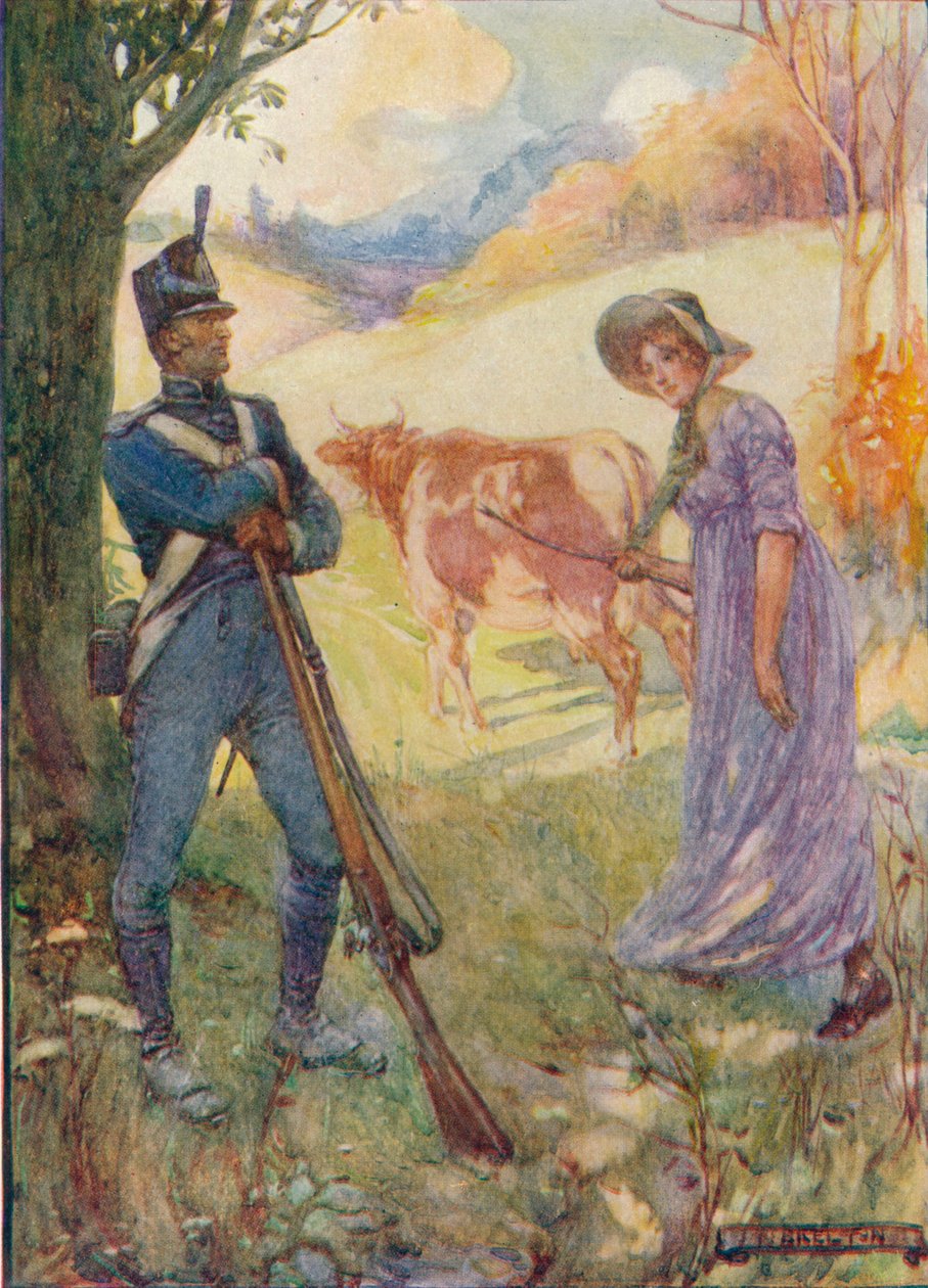 劳拉·塞科德（Laura Secord）驾着一头母牛在她面前通过了美国岗哨，c1909，c1920 作者 约瑟夫·拉特克利夫·斯凯尔顿
