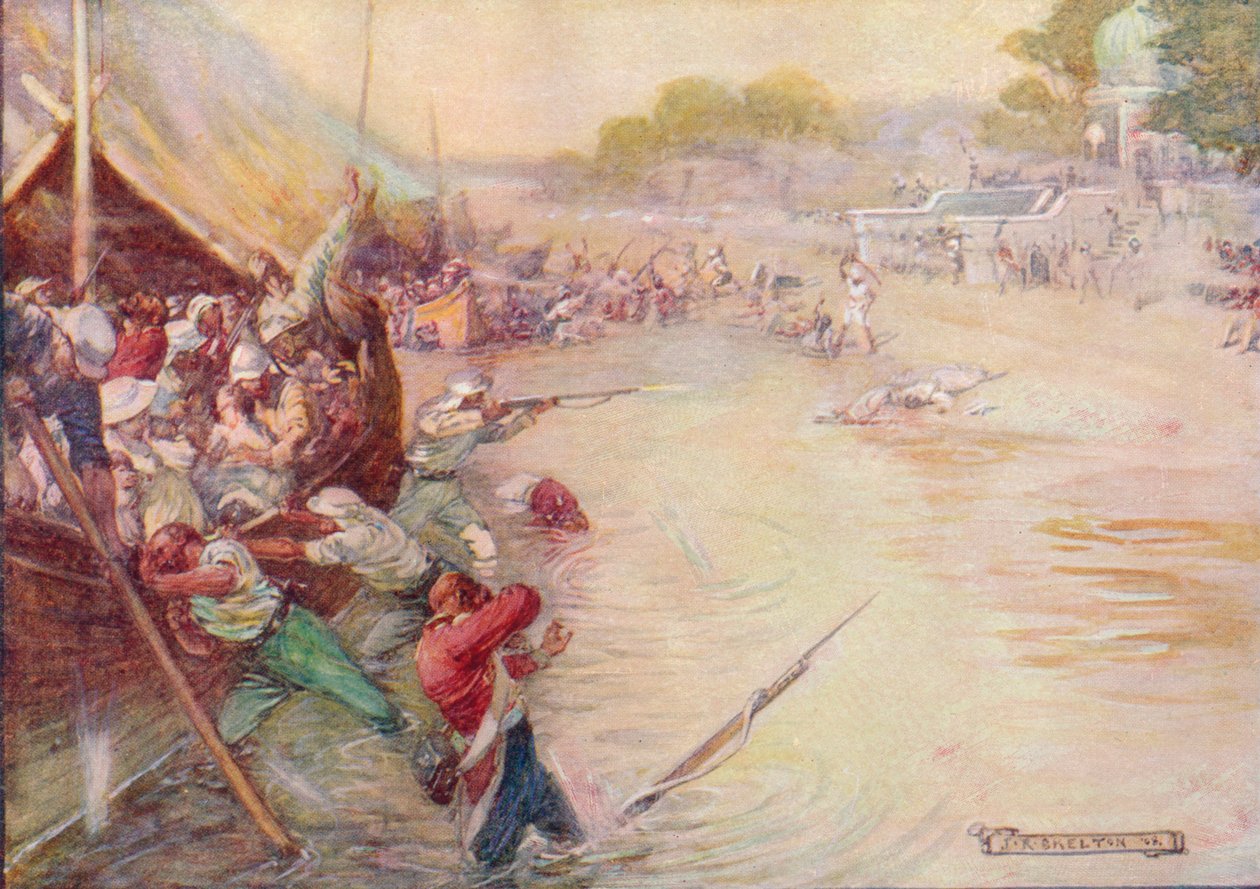 船陷在泥里，是个容易的标记，1908年，c1920。 作者 约瑟夫·拉特克利夫·斯凯尔顿
