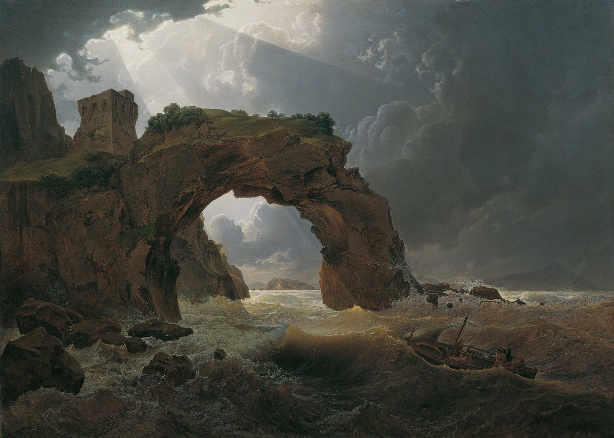 米利斯科拉附近 Arco di Miseno 的海上风暴，可眺望尼西达 作者 约瑟夫反叛