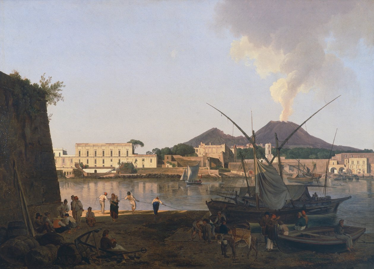 那不勒斯附近Portici的Granatello港口，作者Josef Rebell（1787-1828），意大利 20世纪 作者 约瑟夫反叛