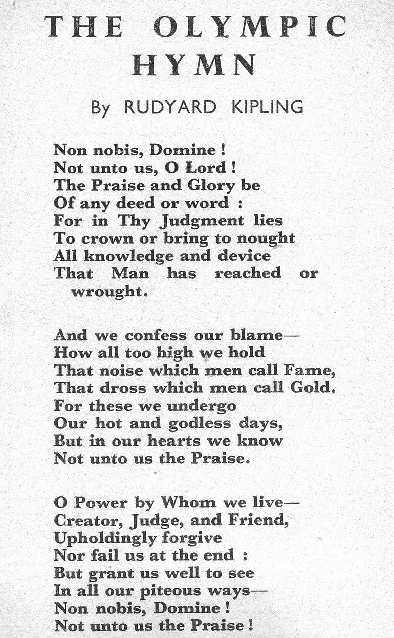 &39;Non Nobis，Domine！主啊，奥林匹克赞美诗为罗杰·奎尔特为1948年伦敦奥运会开幕式献上音乐而不是我们 作者 约瑟夫·鲁德亚德·吉卜林