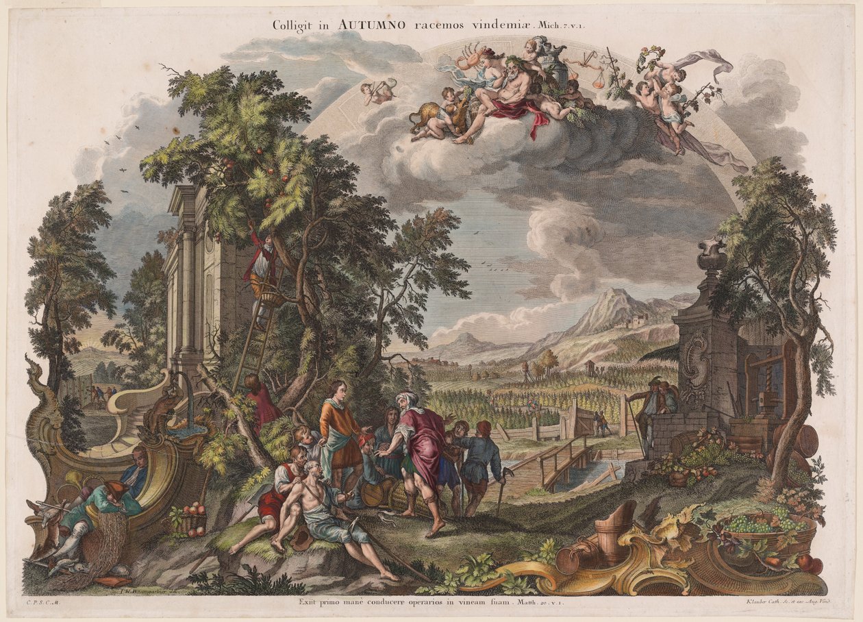 秋季 作者 Joseph Sebastian Klauber，Johann Baptist Klauber，模仿 Johann Wolfgang Baumgartner