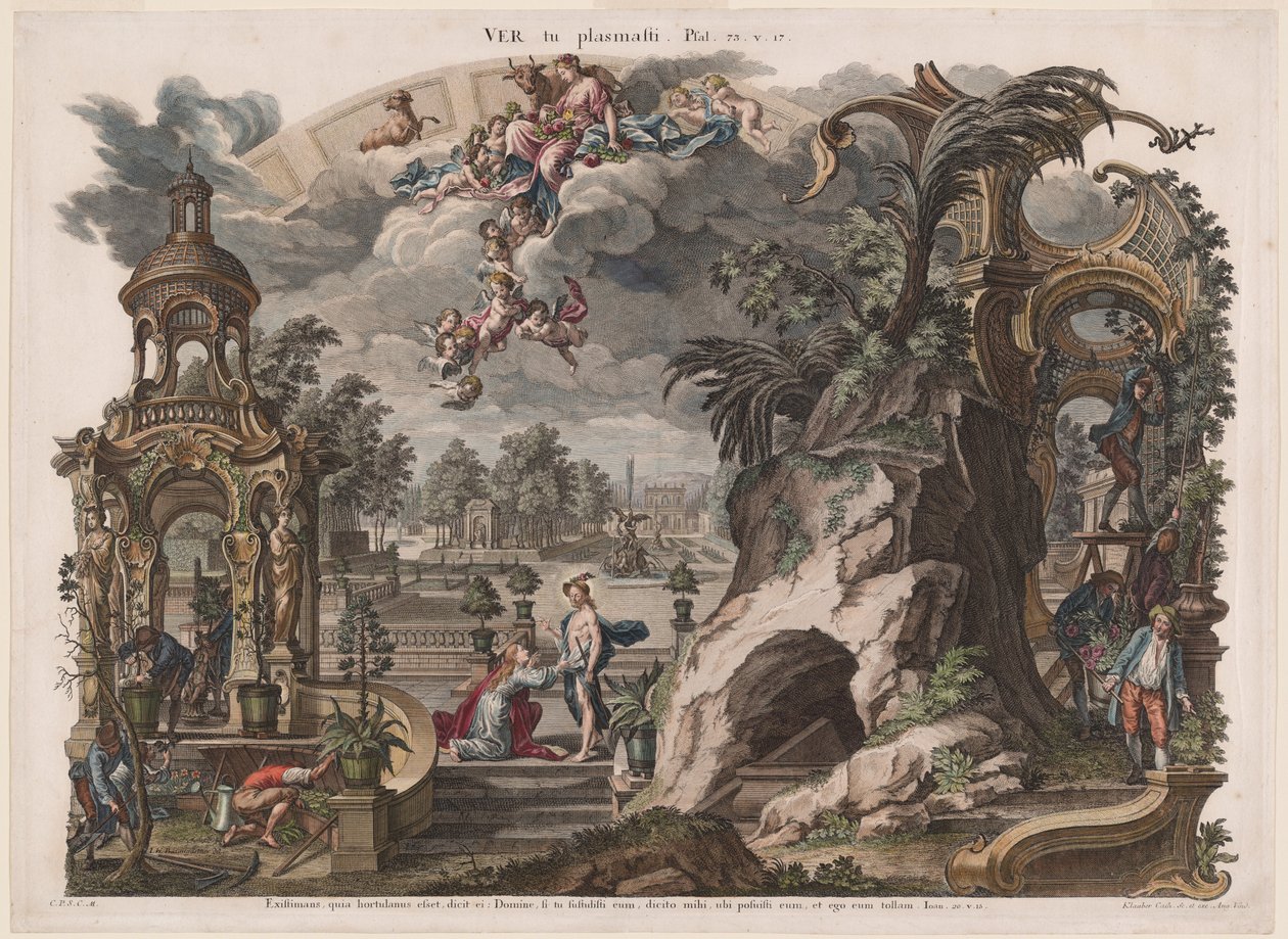 春天 作者 Joseph Sebastian Klauber，Johann Baptist Klauber，模仿 Johann Wolfgang Baumgartner