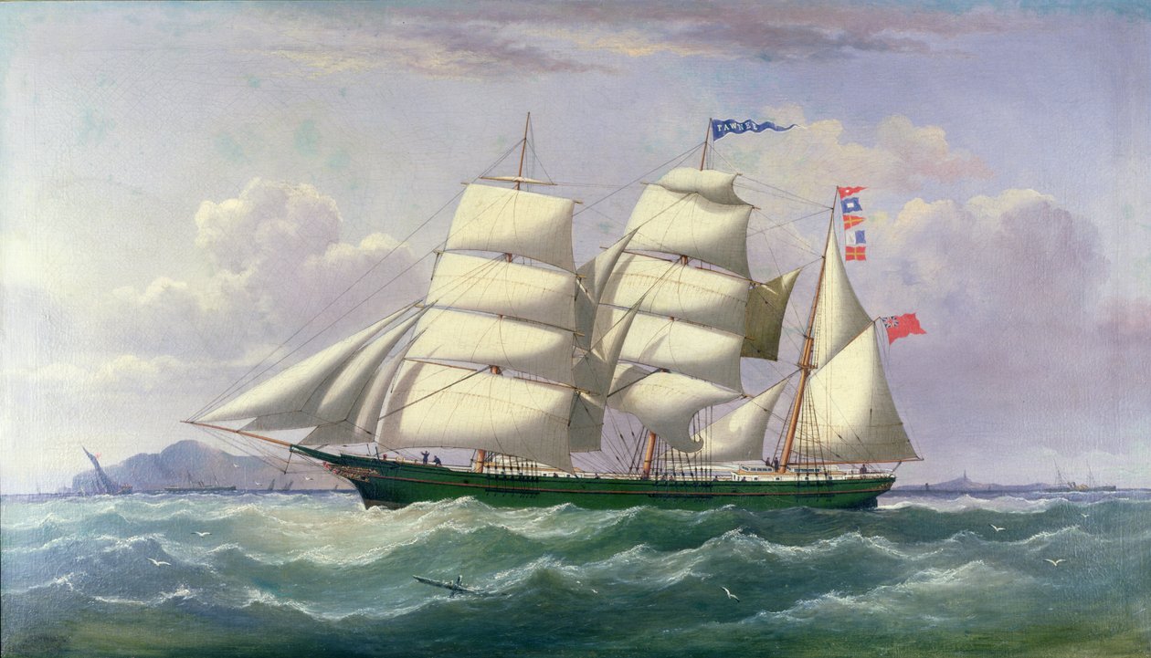 爱尔兰海中的 "波尼号"（Barquentine Pawnee）。 作者 约瑟夫·西普尔