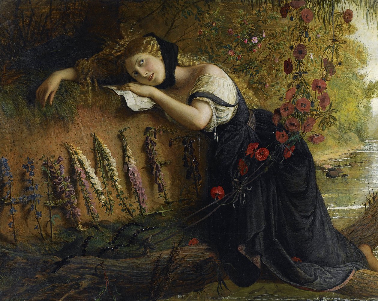 Ophelie - Ophelia par Severn, Joseph (1793-1879).布面油画，尺寸：103x142,5 作者 约瑟夫·塞文