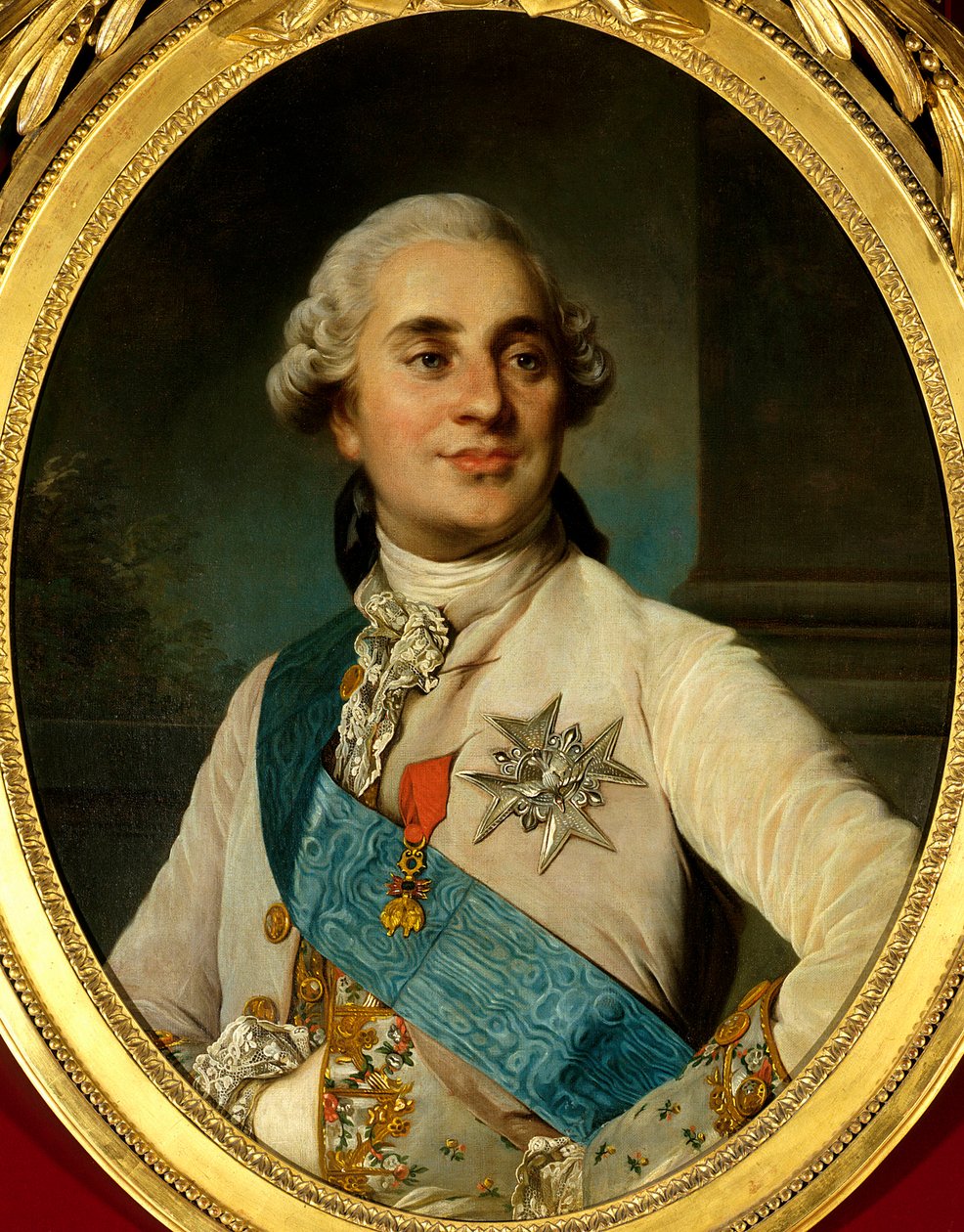 法国国王路易十六 (1754 - 1793) 的肖像。 Joseph Siffred Duplessis (1725-1802) 的绘画（Joseph-Siffred, Joseph Siffrede, Joseph-Siffrede, Joseph Siffrein, Joseph-Siffrein） 作者 约瑟夫·西弗雷德·杜普莱西斯