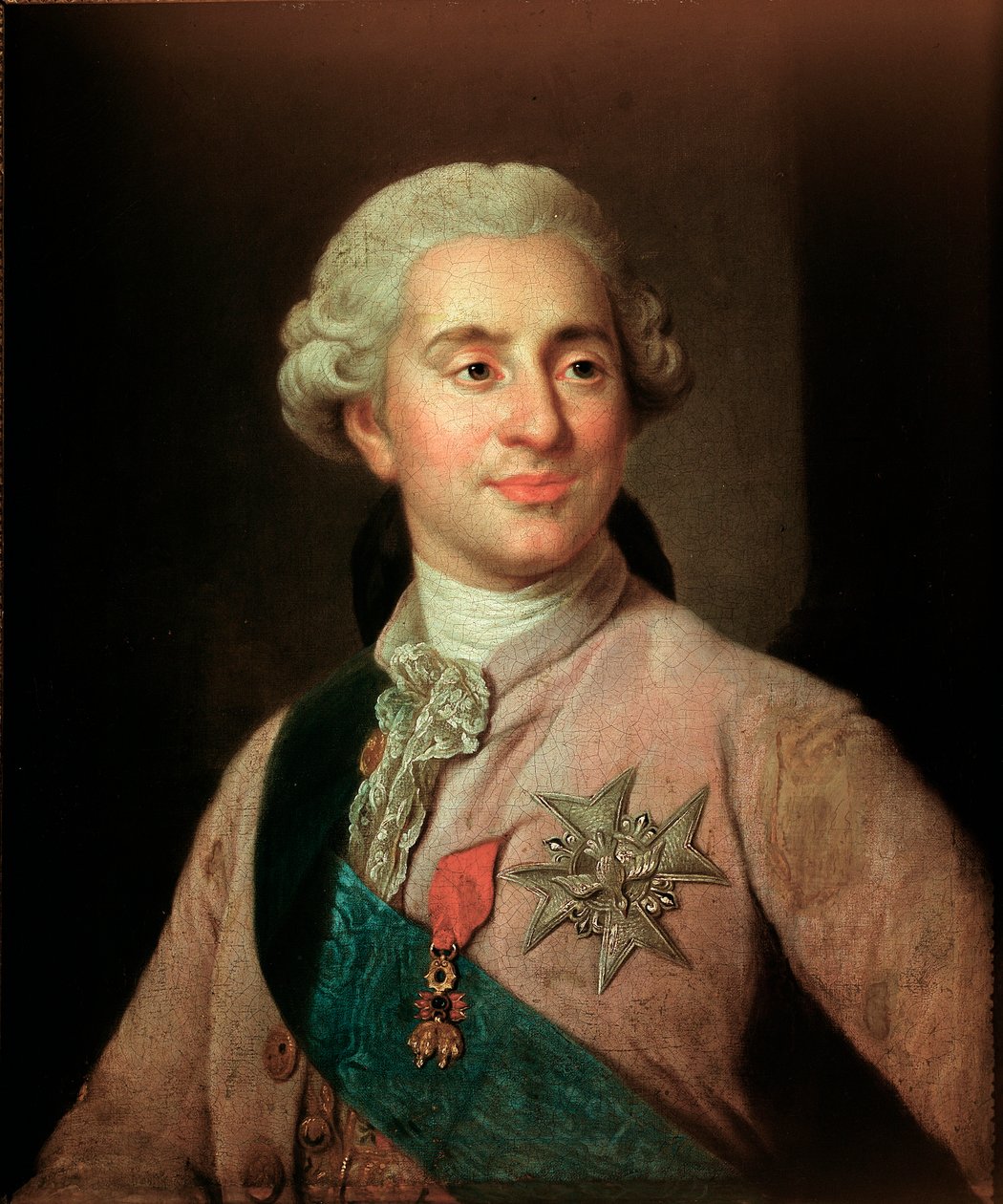 法国国王路易十六 (1754-1793) 佩戴金羊毛勋章徽章的肖像 约瑟夫·西弗莱德·杜普莱西 (1725-1802) 绘画 (Joseph-Siffred, Joseph Siffrede, Joseph-Siffrede, Joseph Siffrein, Joseph- Siffrein) 18 世纪 M 作者 约瑟夫·西弗雷德·杜普莱西斯