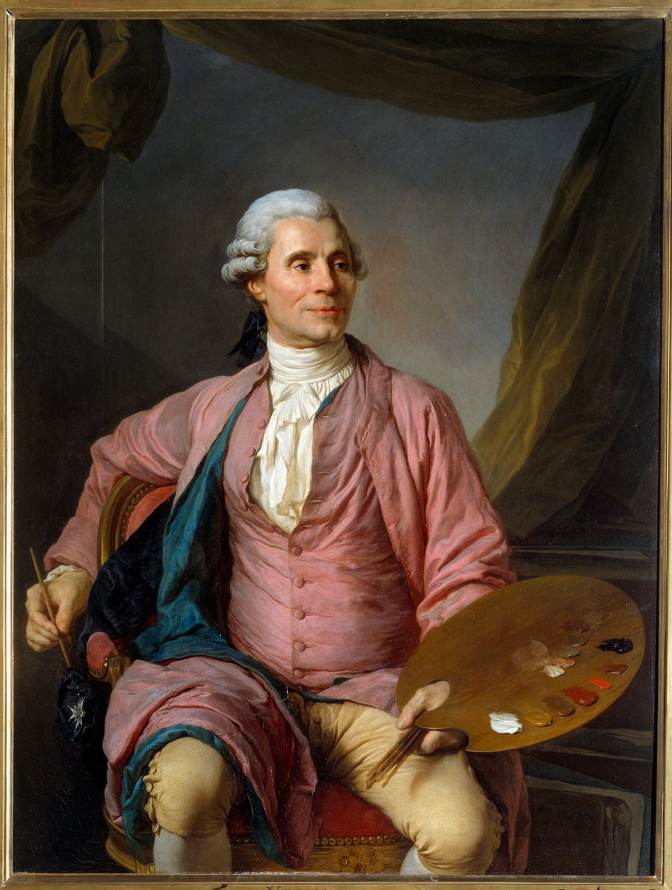 画家 Joseph Marie Vien (1716-1809) 的画作 Joseph Siffred Duplessis (1725-1802) (Joseph-Siffred, Joseph Siffrede, Joseph-Siffrede, Joseph Siffrein, Joseph-Siffrein) 1784 Sun 1,33x1 米肖像 画家约瑟夫·玛丽·维恩 (1716- 作者 约瑟夫·西弗雷德·杜普莱西斯