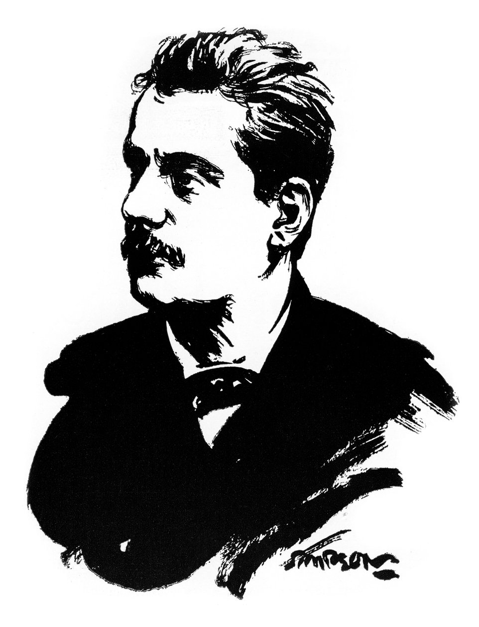 贾科莫·普契尼（Giacomo Puccini），意大利作曲家，1912年 作者 约瑟夫·辛普森
