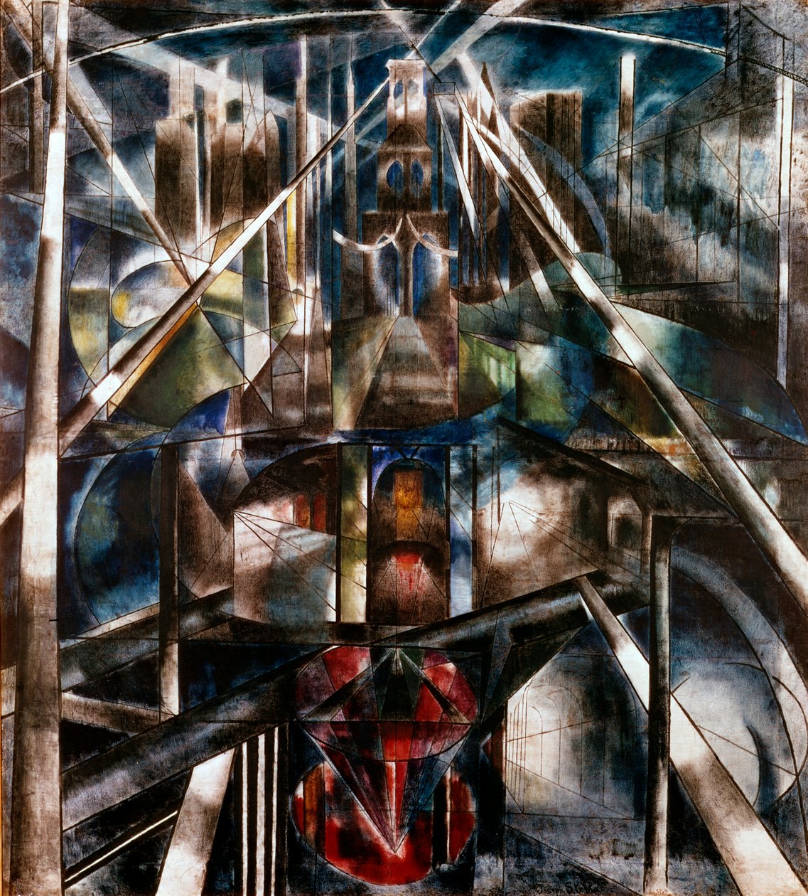 布鲁克林大桥，1917年 作者 约瑟夫·斯特拉