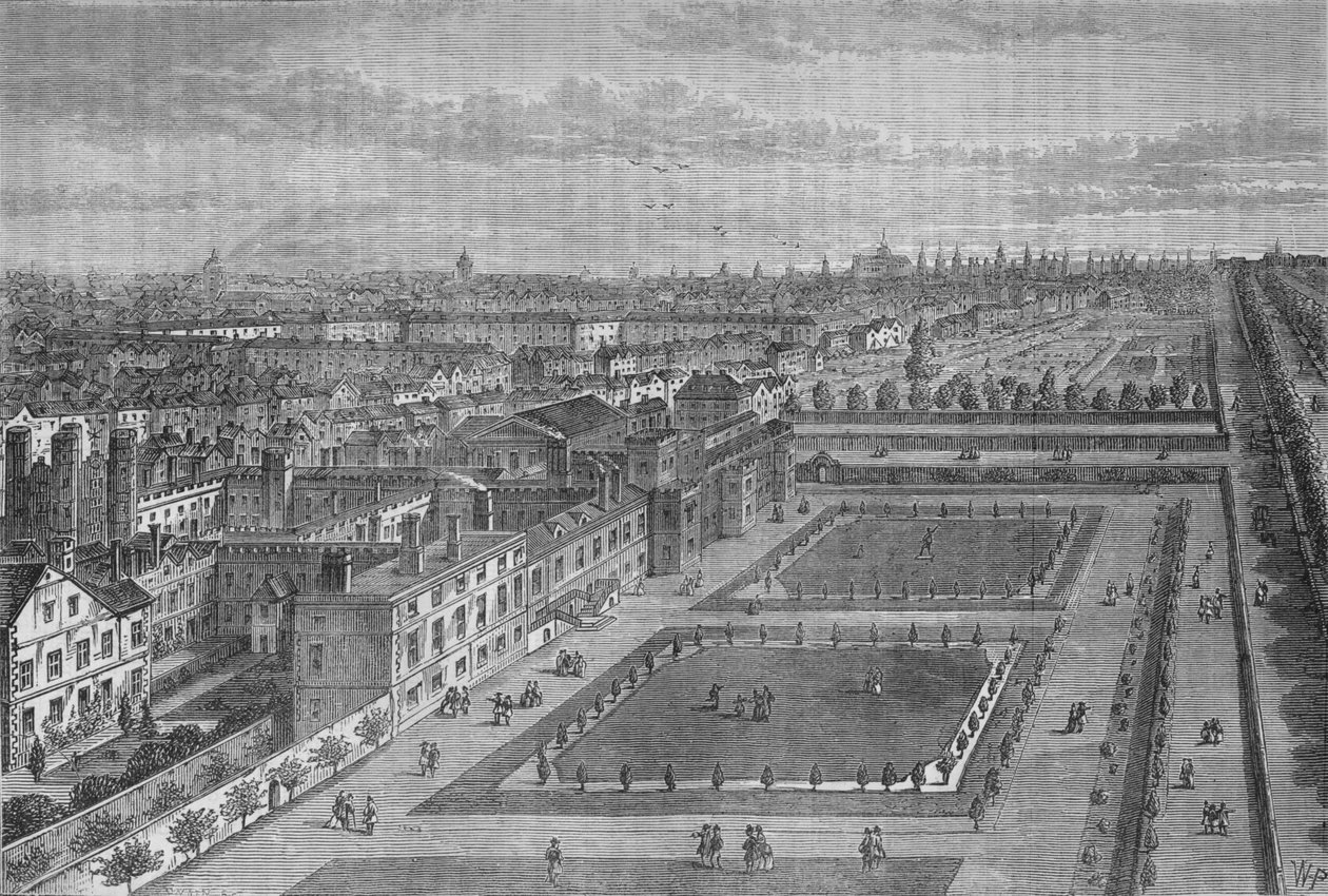 伦敦威斯敏斯特大教堂圣詹姆斯宫的旧景色，伦敦大火之前，c1870年1878年 作者 约瑟夫·斯温