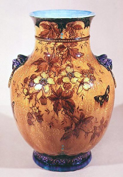 花瓶，约1870-80（陶器 作者 约瑟夫·西奥多·德克