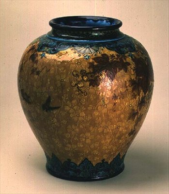 花瓶，约1880年（陶器，多色画）。 作者 约瑟夫·西奥多·德克