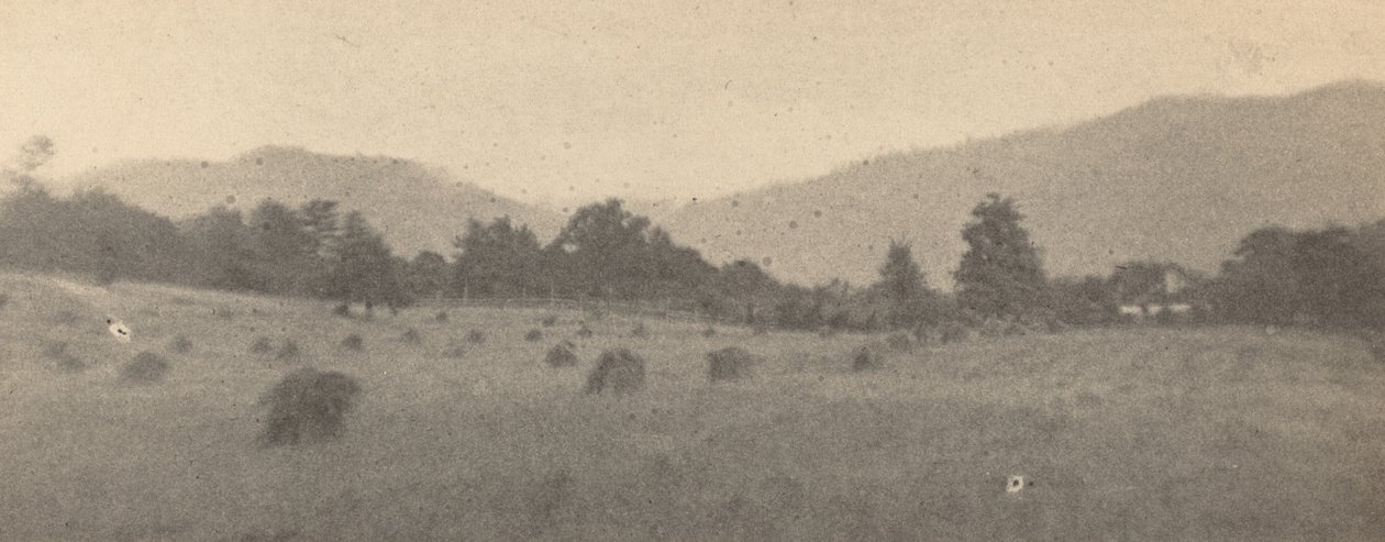 有树木和山脉的风景，约1900年。 作者 约瑟夫·特纳·凯利