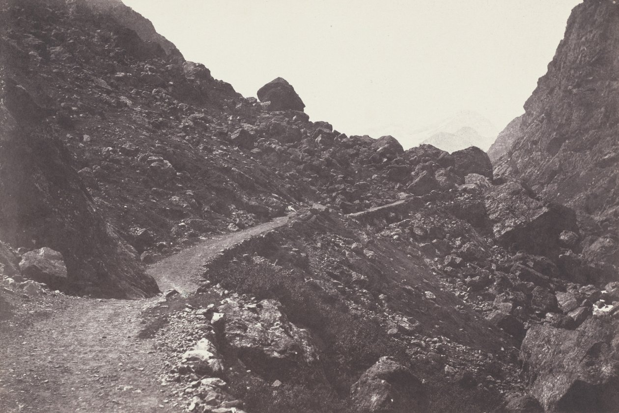 圣绍维尔。Sentier du chaos conduisant à Gavarnie（圣索维尔：通往加瓦尼的混乱之路），1853 年（照片） 作者 约瑟夫维吉耶