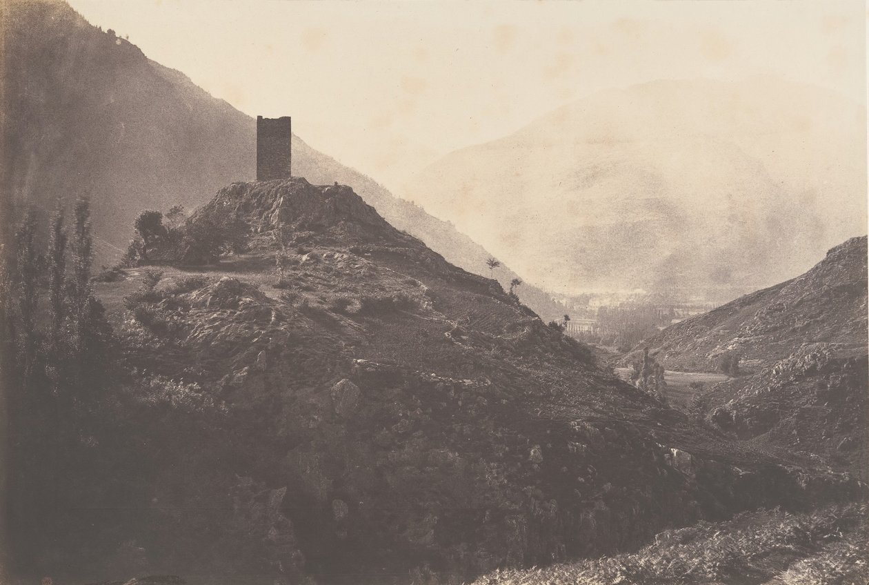 从Castelvieilh塔上拍摄的Luchon山谷景色，1853年。 作者 约瑟夫维吉耶