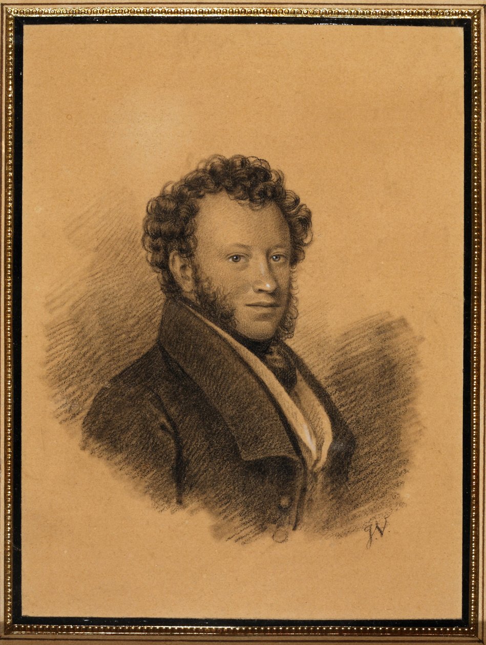 作者肖像亚历山大·普希金（Alexander S.Pushkin）1799-1837，1827年 作者 约瑟夫·维维恩
