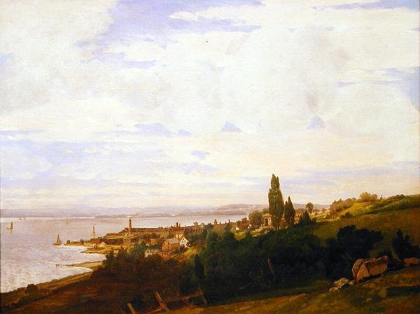 纽约辛辛附近的哈德逊风景，1840年代末（布面油画） 作者 约瑟夫·沃尔默林