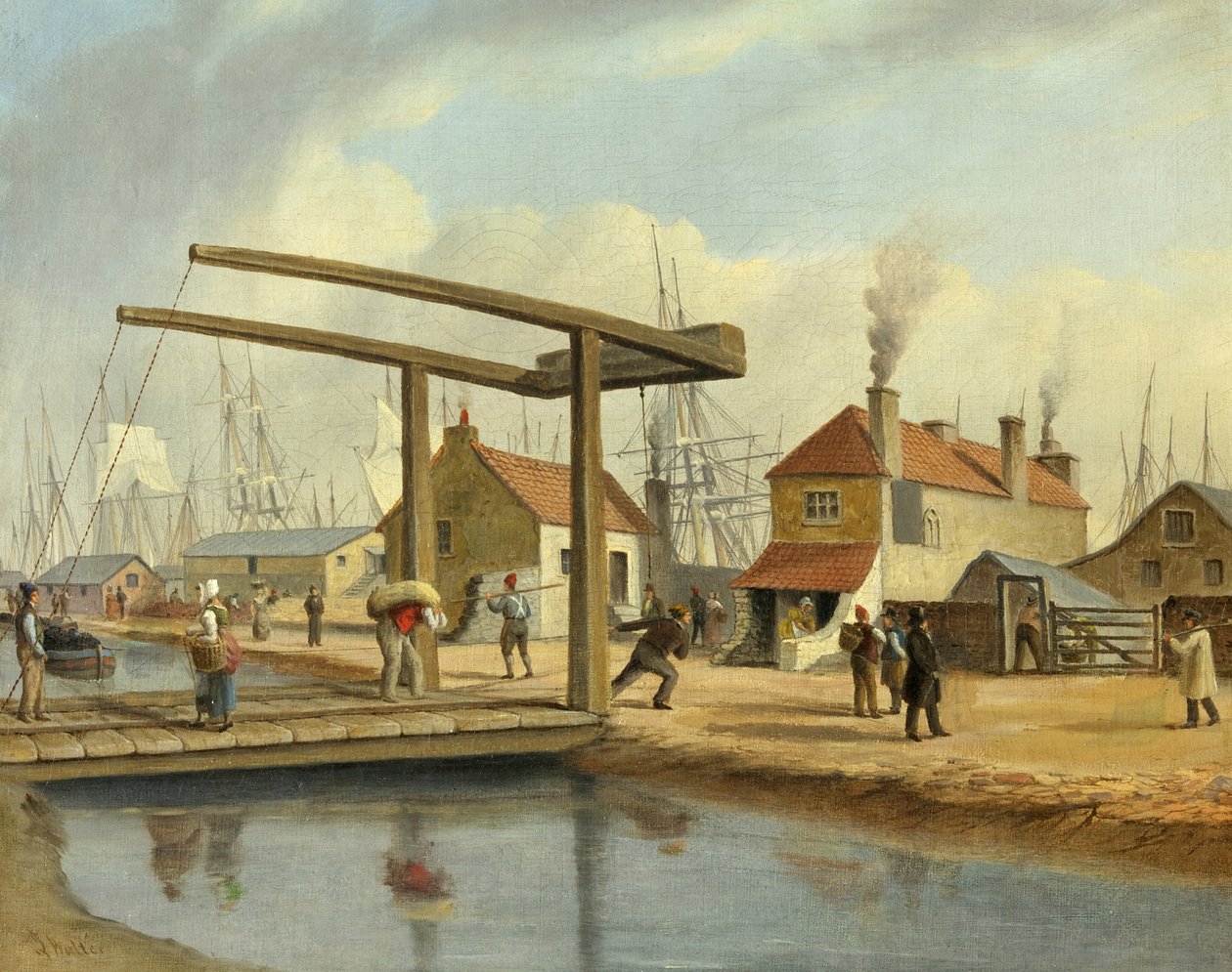 纽波特的Monmouthshire运河，1800-1850 作者 约瑟夫·沃尔特