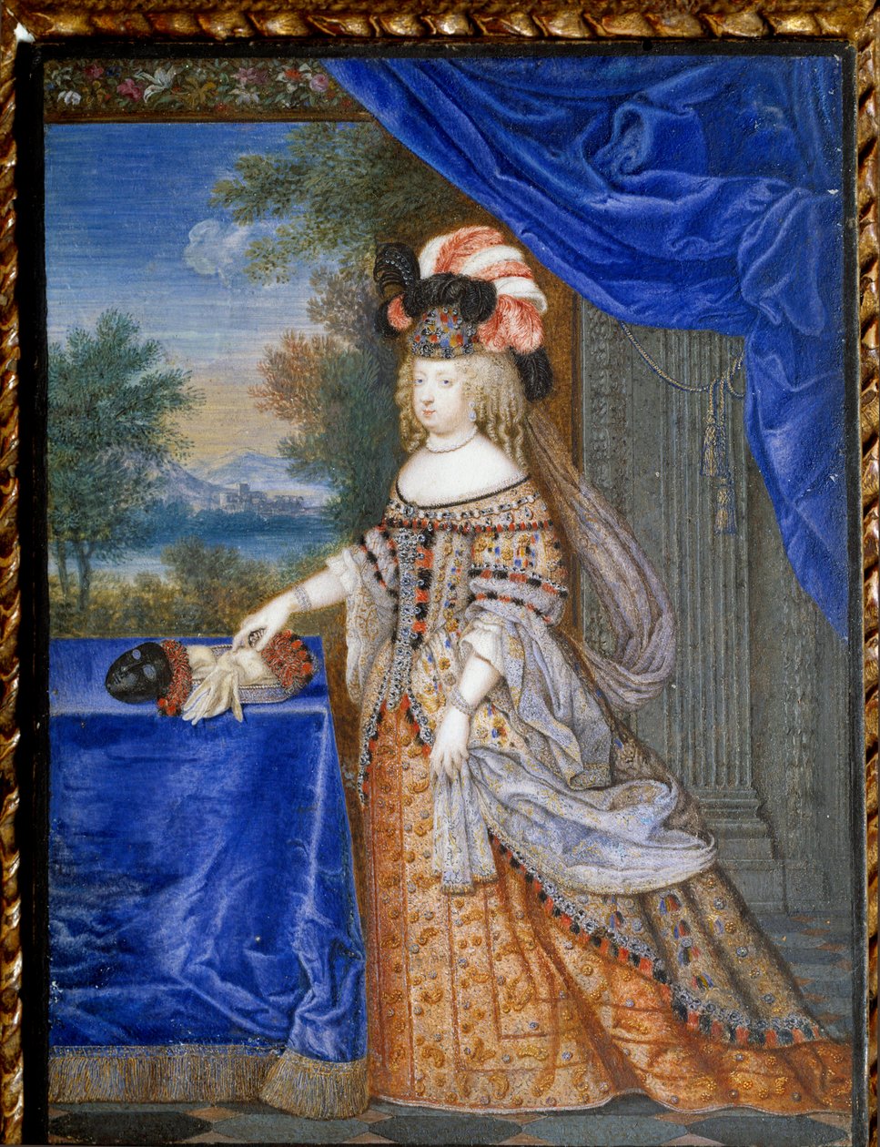穿着波兰服装的奥地利玛丽-特蕾莎（1638-1683）的肖像，法国女王。维尔纳-约瑟夫-勒约恩（1637- 1710）的瑞士画作 作者 约瑟夫·维尔纳