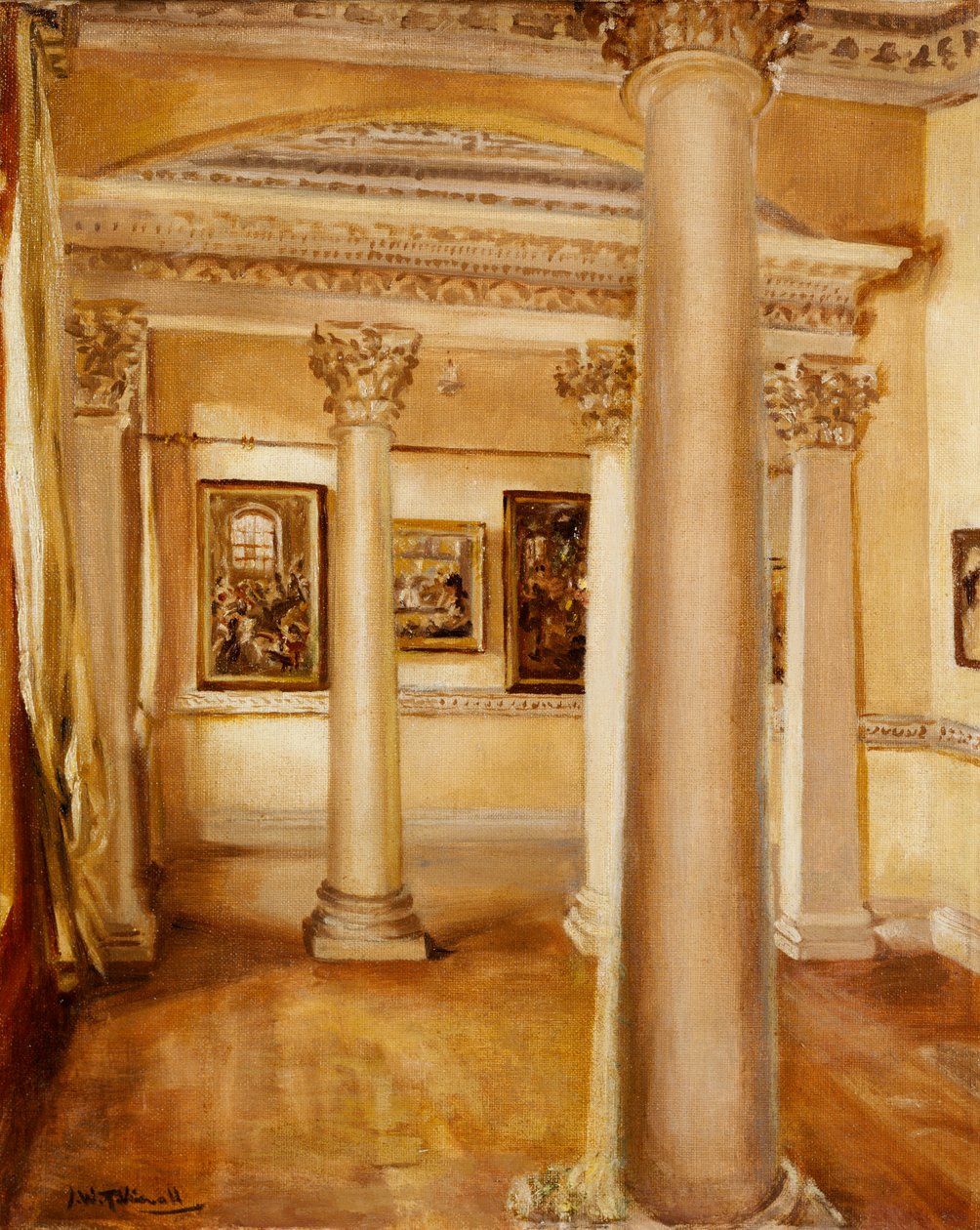 奇斯威克宅邸支柱客厅（布面油画） 作者 约瑟夫·威廉姆斯·托普汉姆·维纳尔