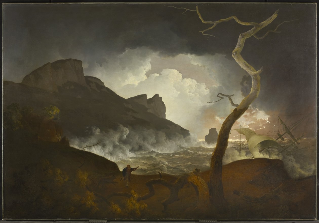 风暴中的Antigonus（第三幕，第三幕，来自莎士比亚的温特斯故事），1790-92 作者 德比的约瑟夫·赖特
