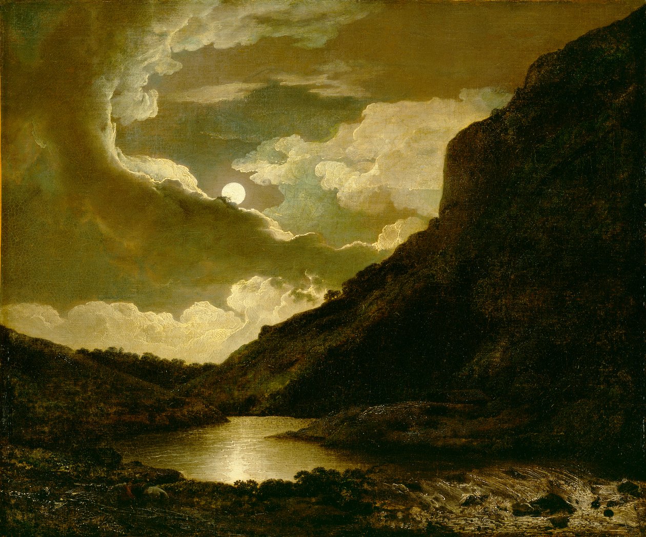 Matlock Tor by Moonlight，c.1778 作者 德比的约瑟夫·赖特