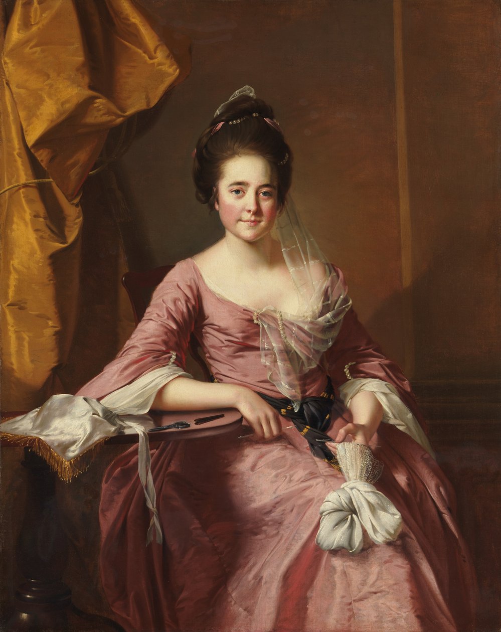 女人的画像，约。 1770年。 作者 德比的约瑟夫·赖特