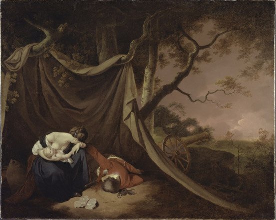 死士兵，约1789年（布面油画） 作者 德比的约瑟夫·赖特
