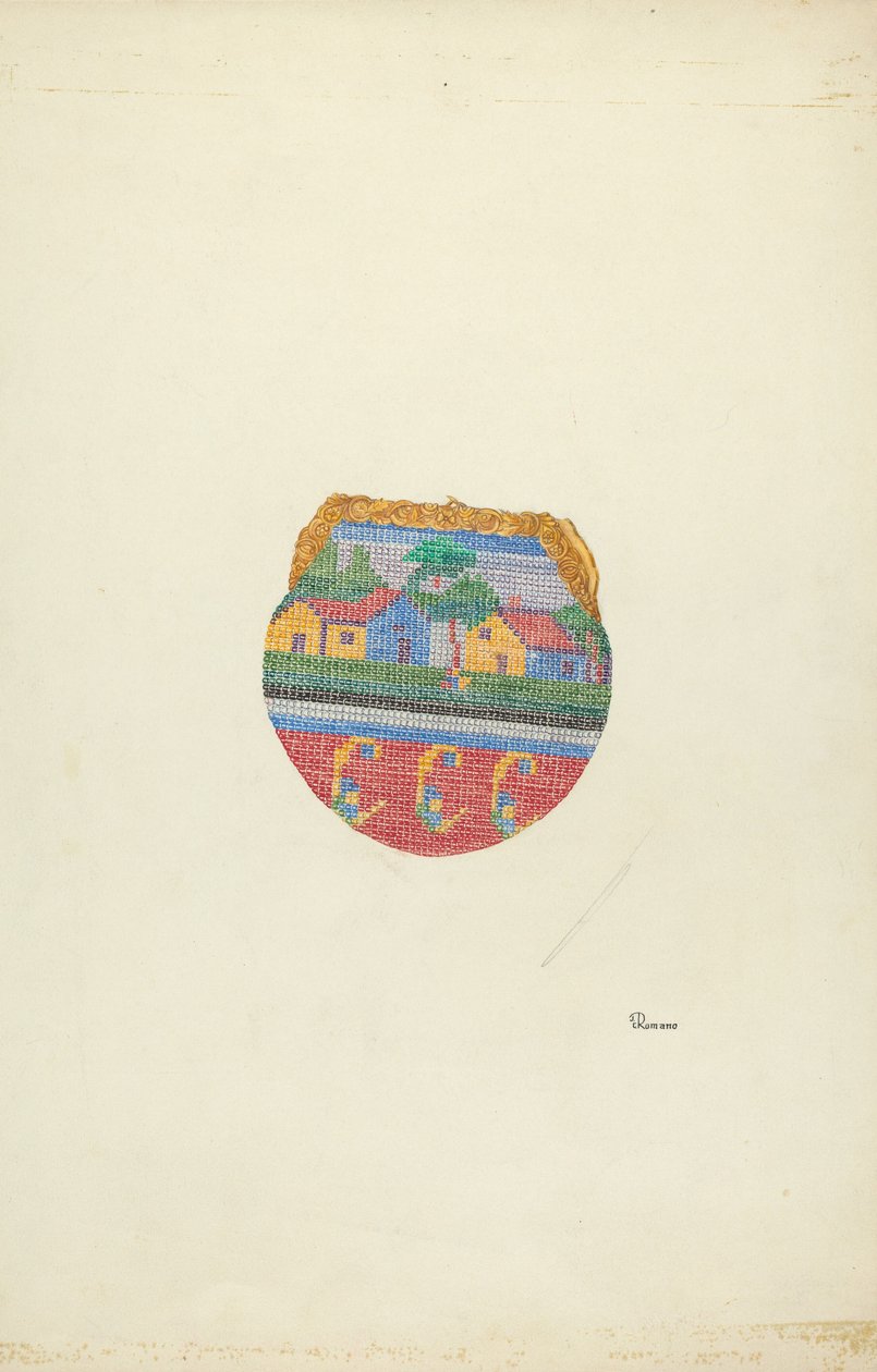 串珠钱包，约1937年。 作者 约瑟芬·C·罗马诺