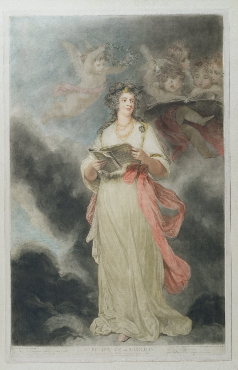 伊丽莎白比林顿（1768-1818）饰演圣塞西莉亚，由詹姆斯沃德（1769-1859）刻，1803年 作者 约书亚·雷诺兹（Joshua Reynolds）