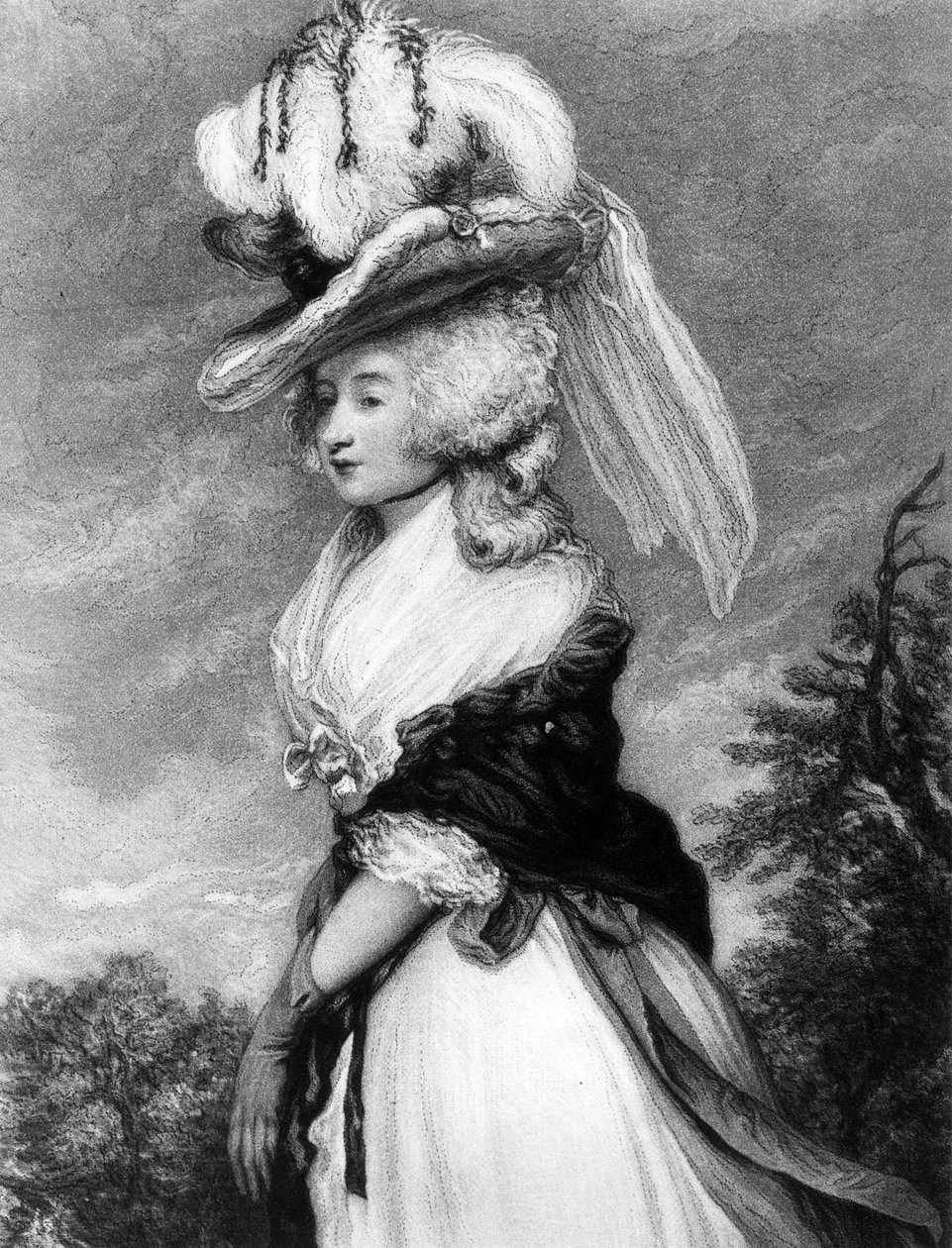 Lady Letitia Lade，Frederick Bromley的mezzotint，1785（mezzotint） 作者 约书亚·雷诺兹（Joshua Reynolds）