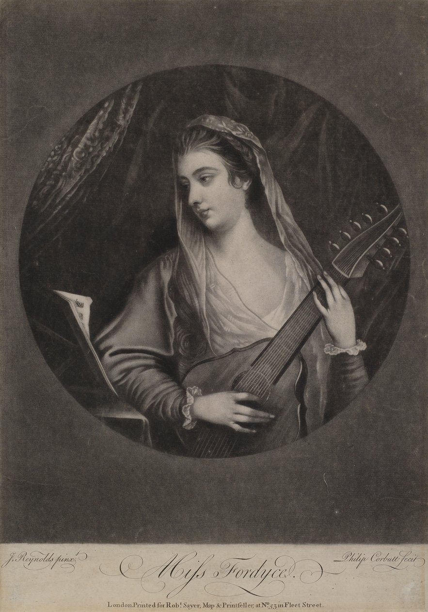Fordyce小姐，由Richard Purcell（又名Charles或Philip Corbutt，fl.1746-66），1770年（mezzotint）镌刻 作者 约书亚·雷诺兹（Joshua Reynolds）