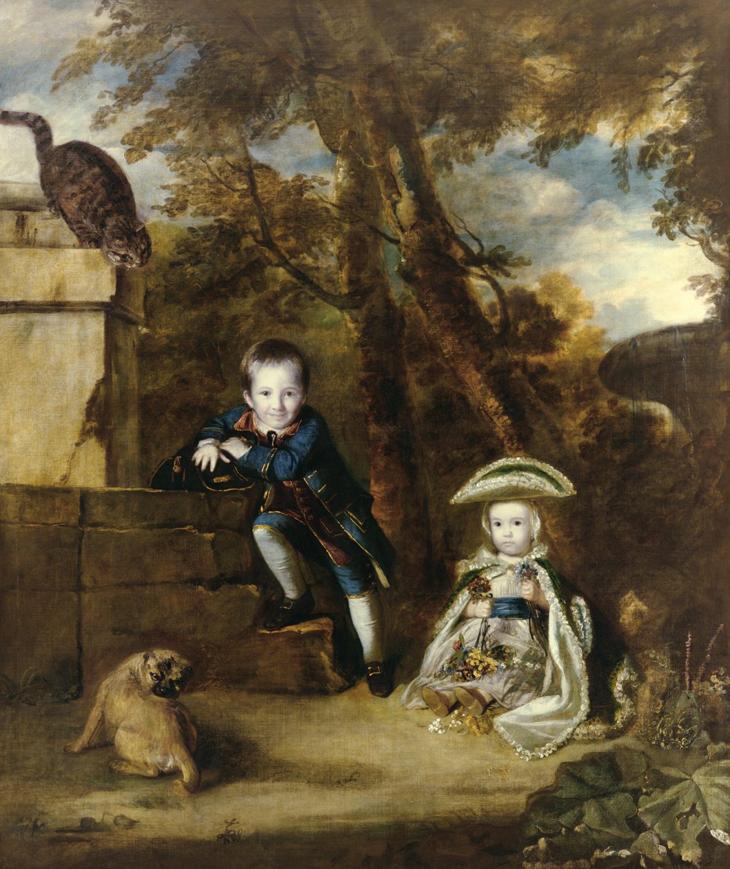 Paul Cobb Methuen和他的妹妹Christian，后来的波士顿夫人 作者 约书亚·雷诺兹（Joshua Reynolds）