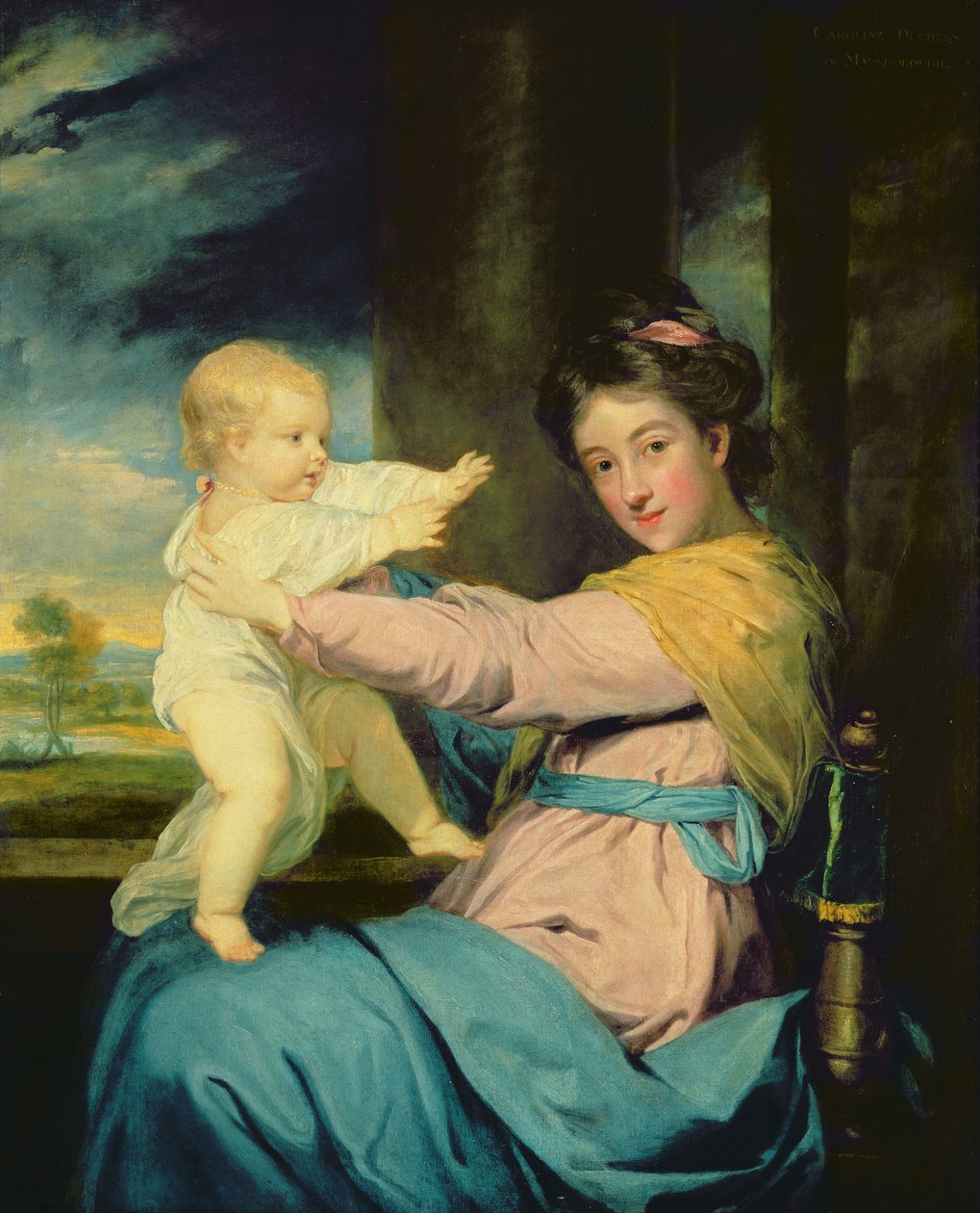 Caroline，Marlborough公爵夫人与她的女儿Caroline Spencer女士1764-67（详情见91074）的肖像 作者 约书亚·雷诺兹（Joshua Reynolds）