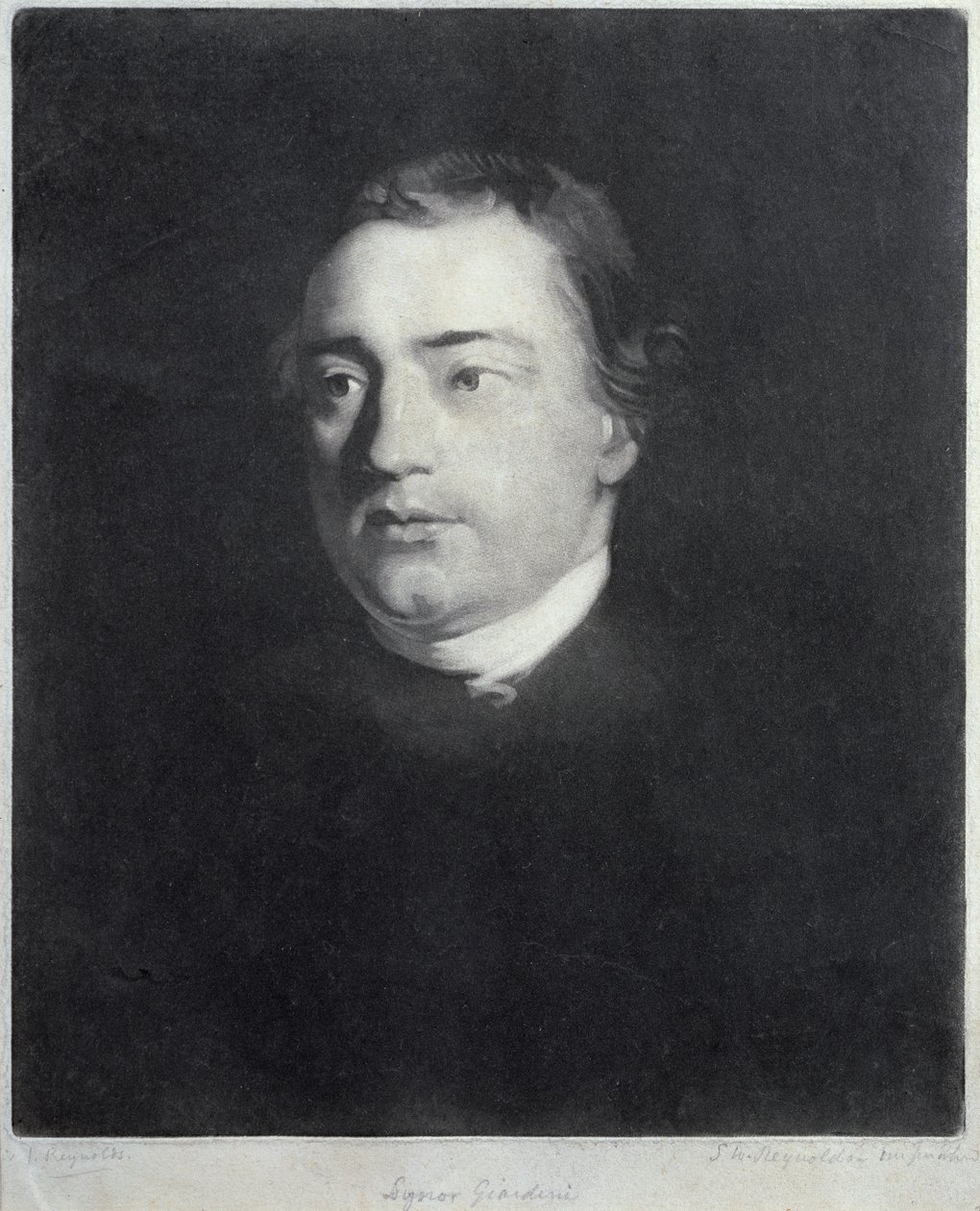 Felice de Giardini（1716-96）的肖像，意大利小提琴家，由Samuel William Reynolds（1773-1835）雕刻 作者 约书亚·雷诺兹（Joshua Reynolds）